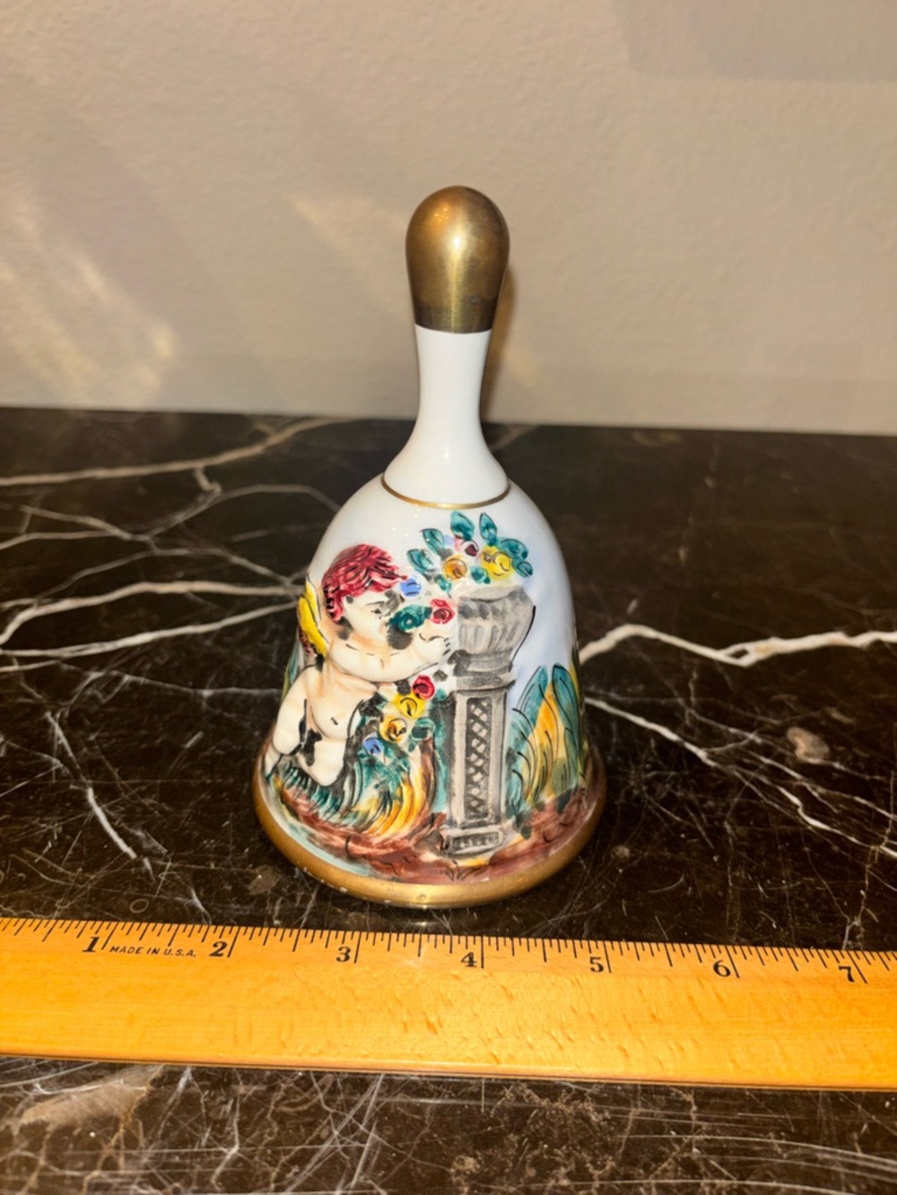 6” Vtg Keramos Capodimonte Italian Porcelain Bell